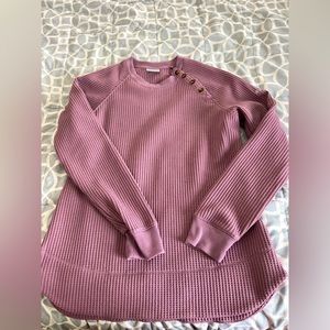 Mauve Columbia Waffle-Knit Sweater - Size Large
